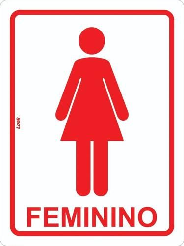 Placa Sinalização Sanitário Banheiro Feminino Mulher WC