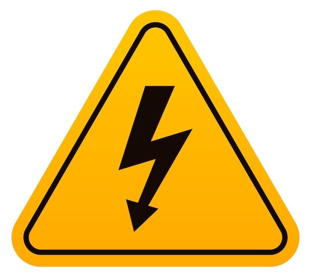 Señal de seguridad de energía eléctrica Etiqueta de precaución Etiqueta de peligro _ Vector Premium